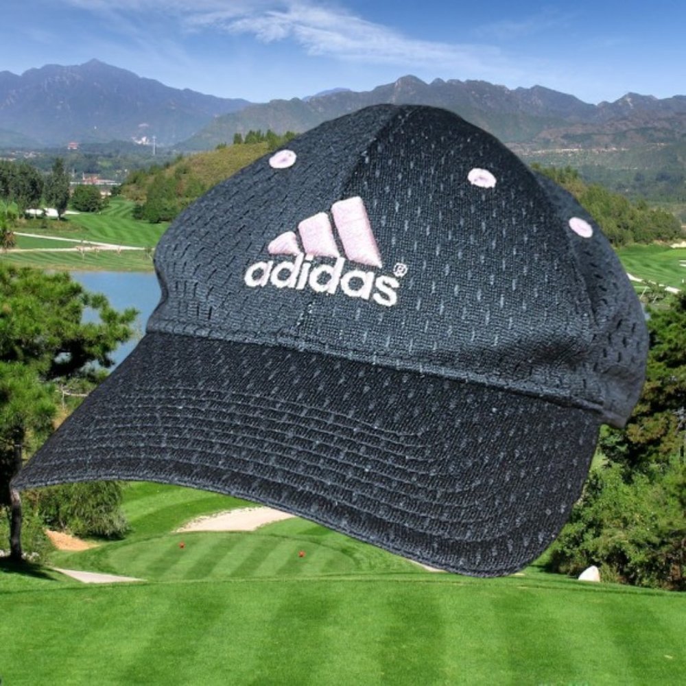 Adidas Women's Black Pink Mesh Tennis Golf Adjustable Strapback Hat Cap OSFA
